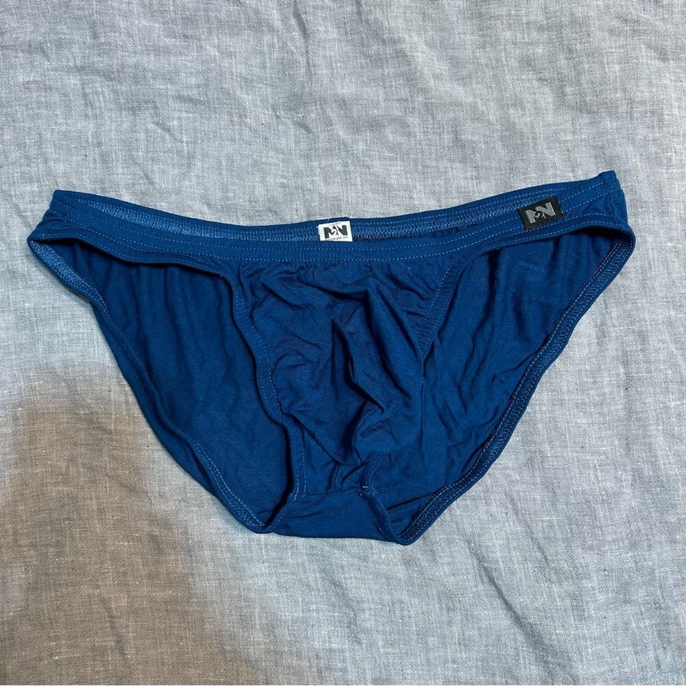 N2N Bodywear Rayon Stretch Blend Pouch Blue Briefs New